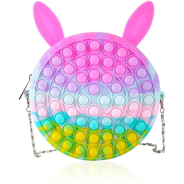 Rainbow Pop Purse Popper Bubbles Fidget Toys Handbags Rainbow-A Pop Purse Bag Fidgets for Girls Simple Anxiety Sensory Fidegt Toy Birthday Party Fidgets Gifts for Girls